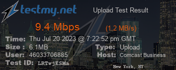 Speed Test Result