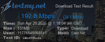 Speed Test Result