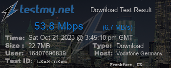 Speed Test Result