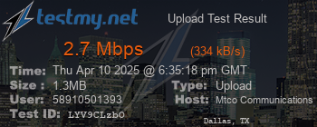 Speed Test Result