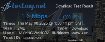 Speed Test Result