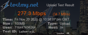 Speed Test Result