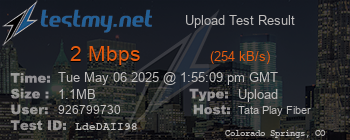 Speed Test Result