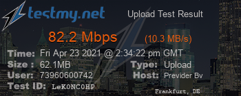Speed Test Result