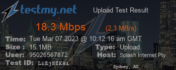 Speed Test Result