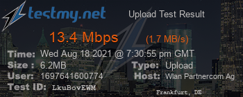 Speed Test Result