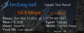 Speed Test Result