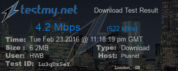 Speed Test Result