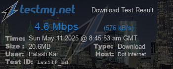 Speed Test Result
