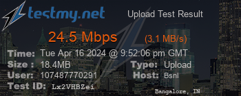 Speed Test Result