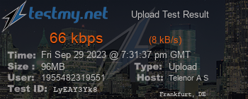 Speed Test Result