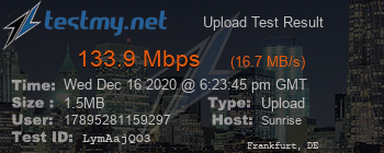 Speed Test Result