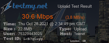 Speed Test Result