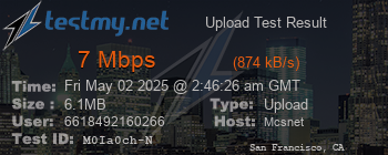 Speed Test Result