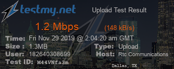 Speed Test Result