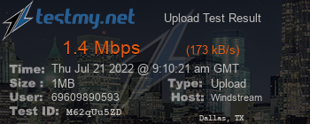 Speed Test Result