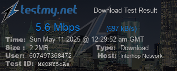 Speed Test Result