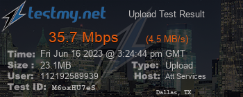 Speed Test Result