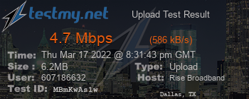 Speed Test Result