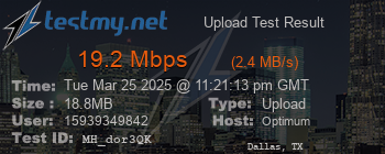 Speed Test Result