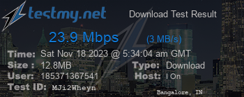 Speed Test Result