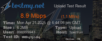 Speed Test Result