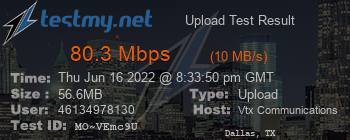 Speed Test Result