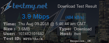 Speed Test Result