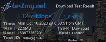 Speed Test Result