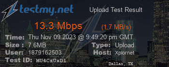 Speed Test Result