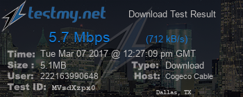 Speed Test Result