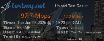 Speed Test Result