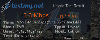 Speed Test Result