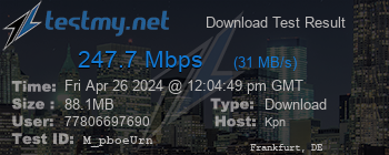 Speed Test Result