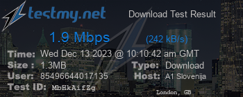 Speed Test Result