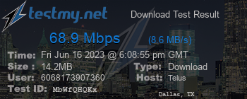 Speed Test Result