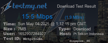 Speed Test Result