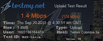 Speed Test Result