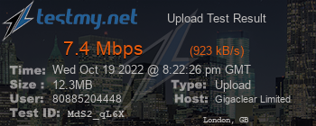 Speed Test Result