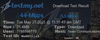 Speed Test Result
