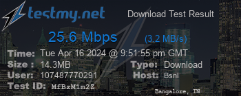 Speed Test Result