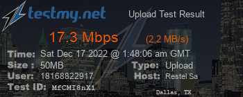 Speed Test Result