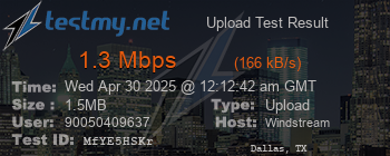 Speed Test Result
