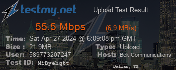 Speed Test Result