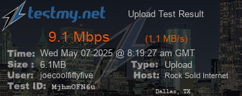 Speed Test Result