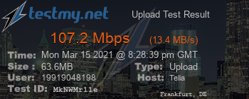 Speed Test Result