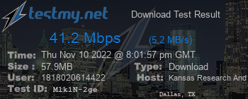 Speed Test Result