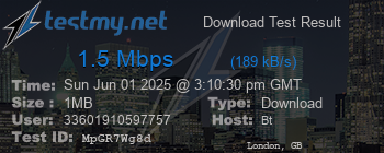 Speed Test Result