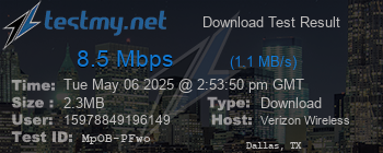 Speed Test Result