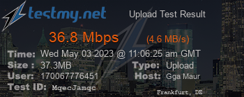 Speed Test Result
